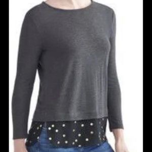 NWOT!  J Crew Mercantile Gray and Navy Blue Top.  Medium